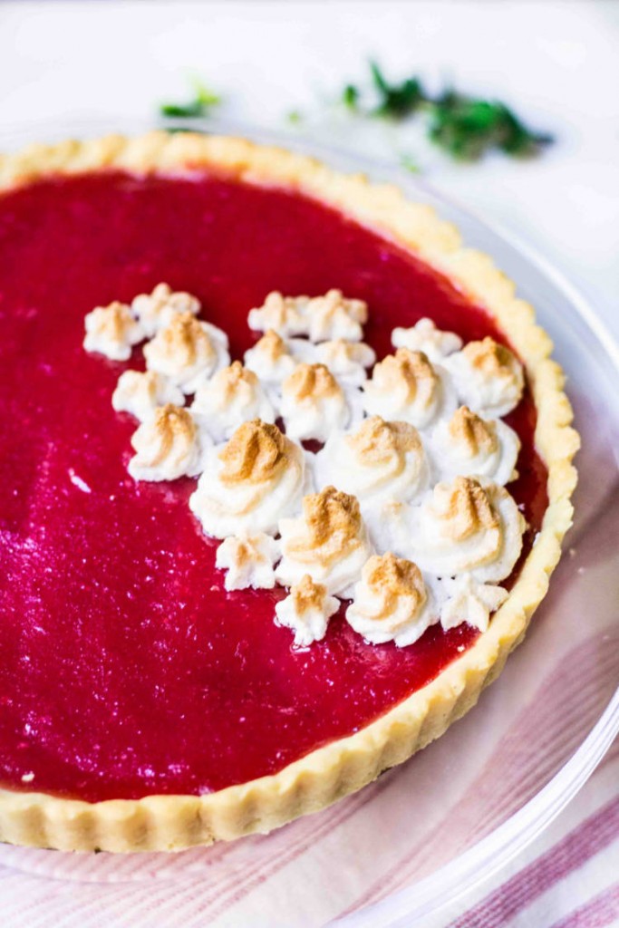 Cranberry tart made with a fluted tart pan image