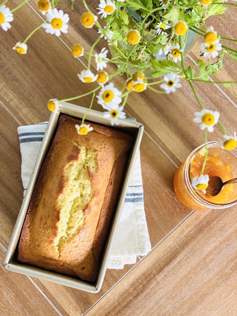 french yogurt cake in loaf pan image