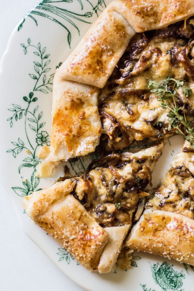 mushroom galette slice image