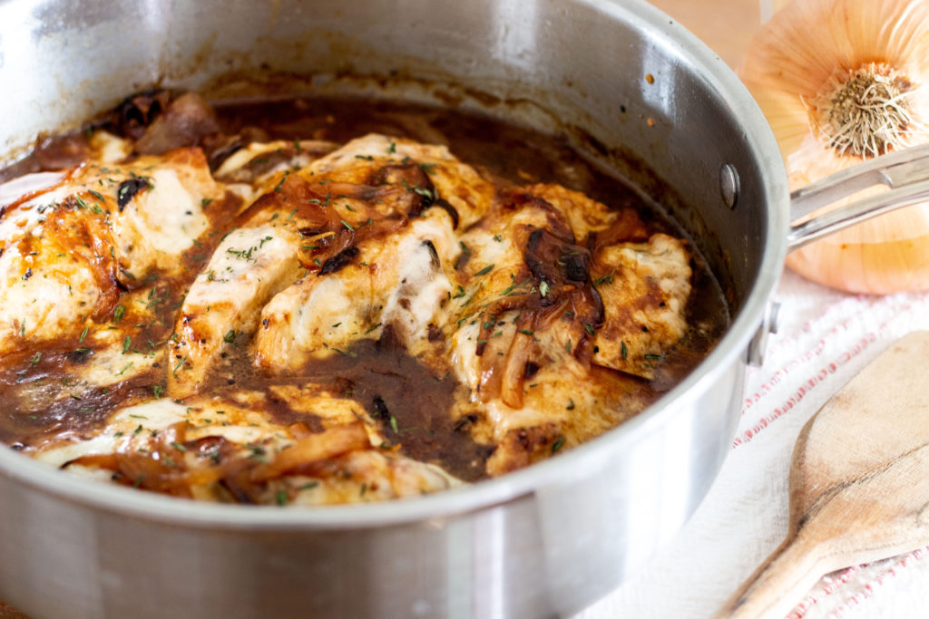 French Onion Chicken recipe in sauté pan image