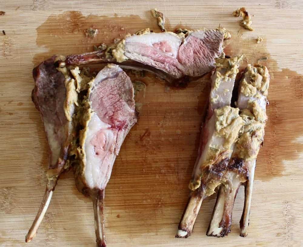 rack of lamb cooked medium rare