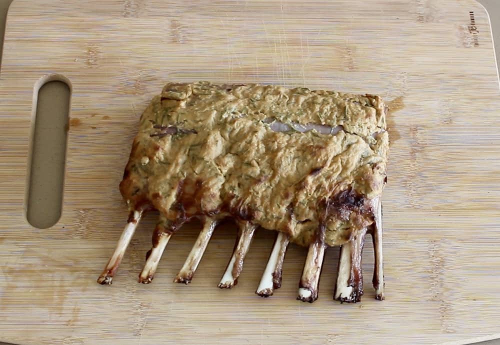 roast rack of lamb out of the oven
