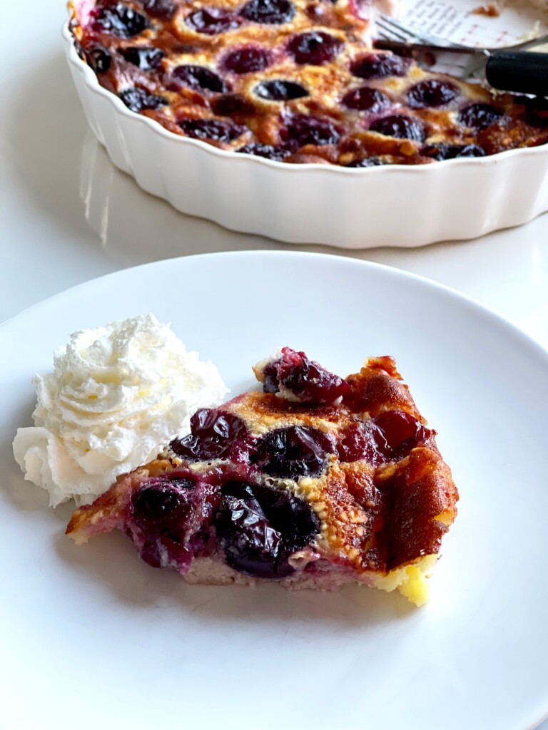 cherry clafoutis slice