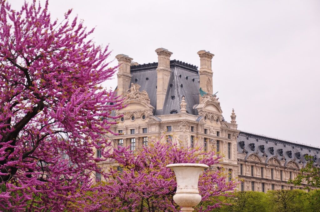 paris park in the spring image