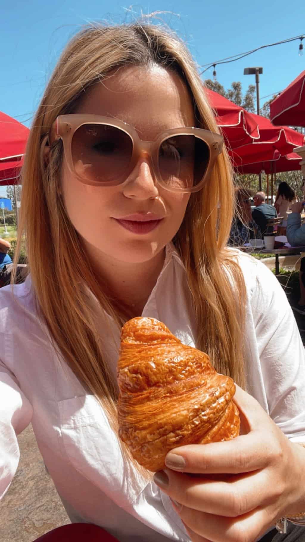 beeta with a croissant