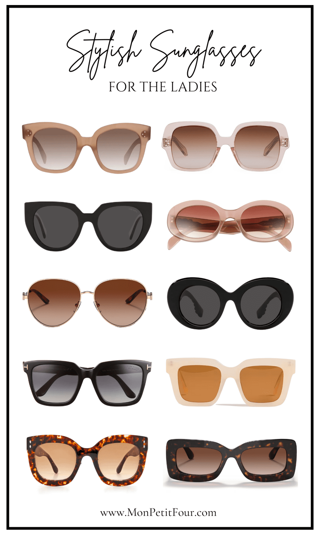 stylish sunglasses collage image