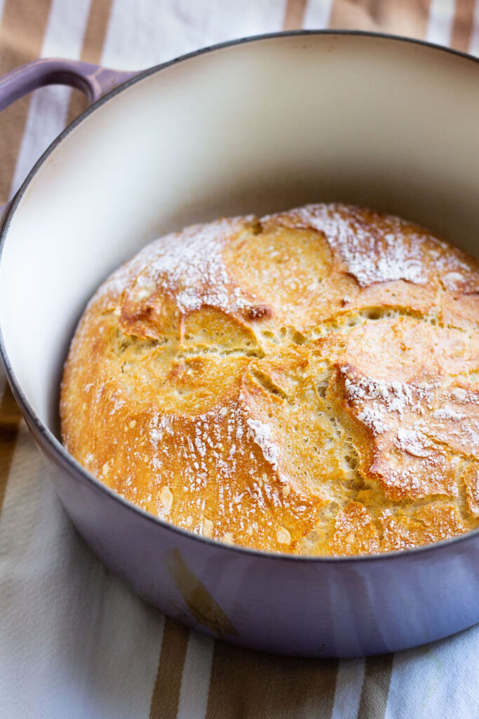 no-knead dutch oven bread crispy exterior