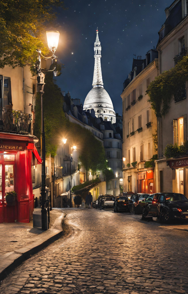 montmartre at night image