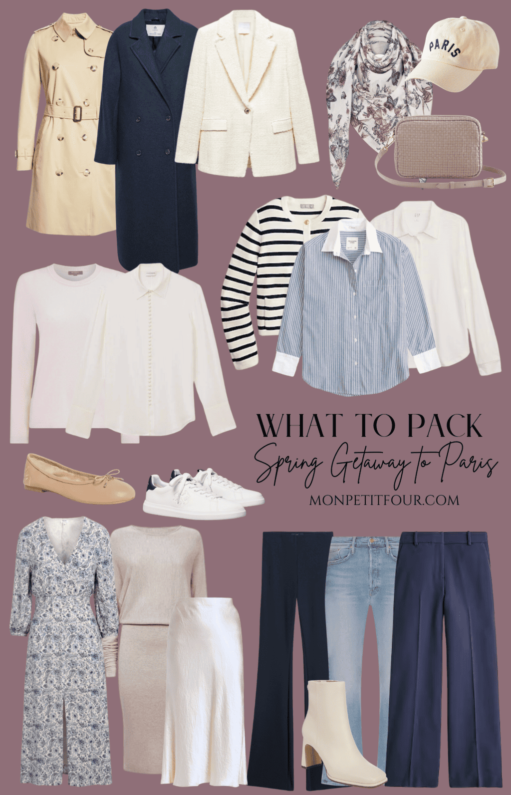 What to Pack for Paris in the Spring collage portait size