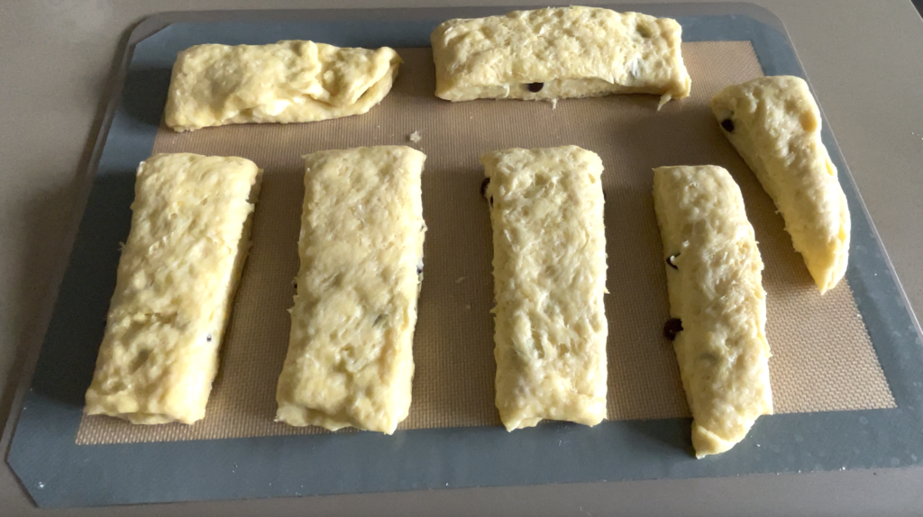 pain suisse dough divided before baking