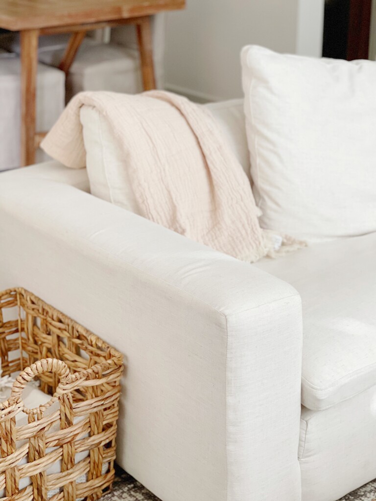 woven basket for blankets