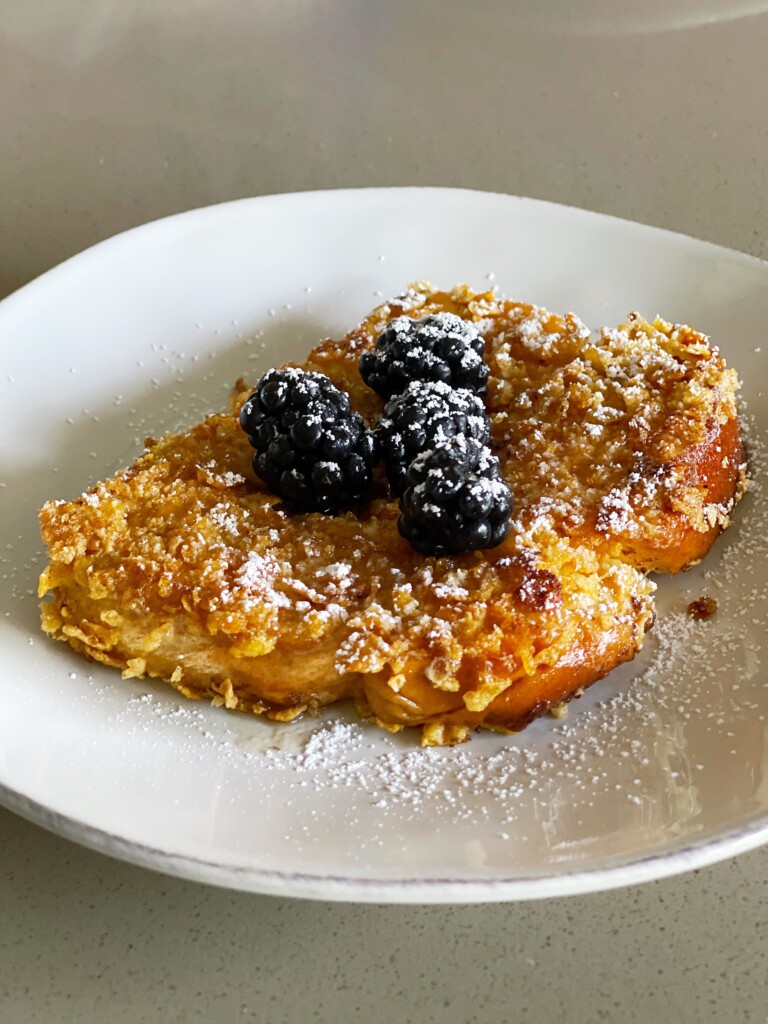 crunchy french toast on a plate