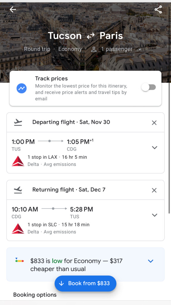 using google flights to search flights