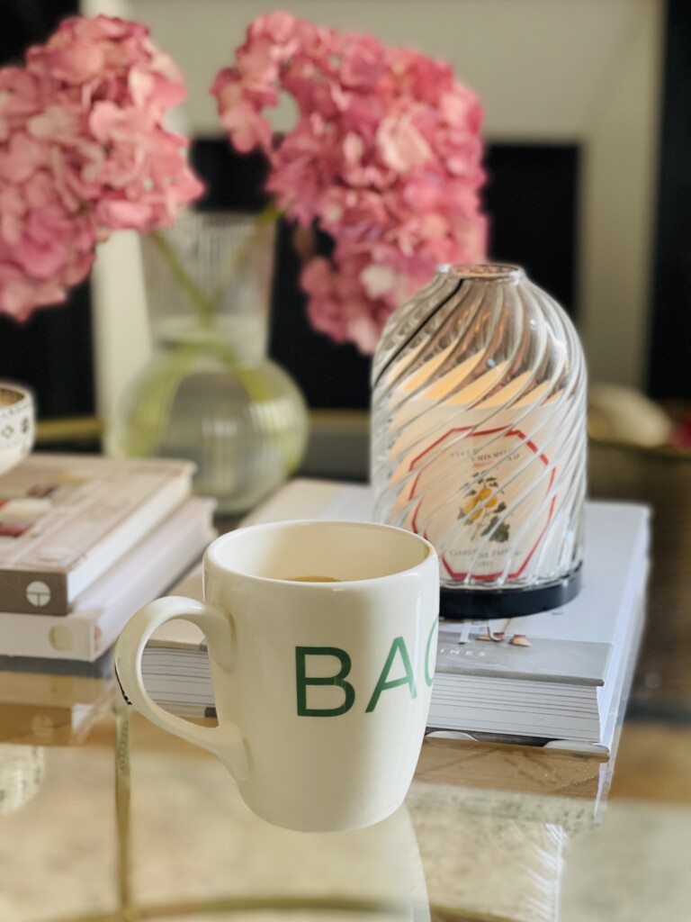 coffee mug and flowers