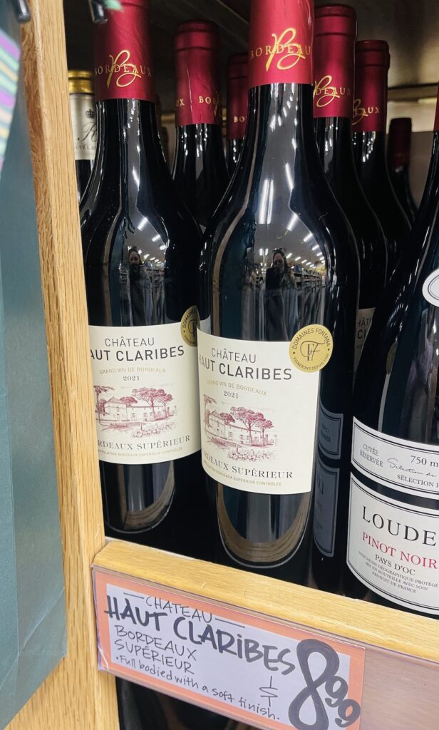 haut claribes bordeaux from trader joe's
