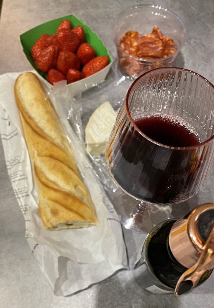 Saint Emilion wine with baguette