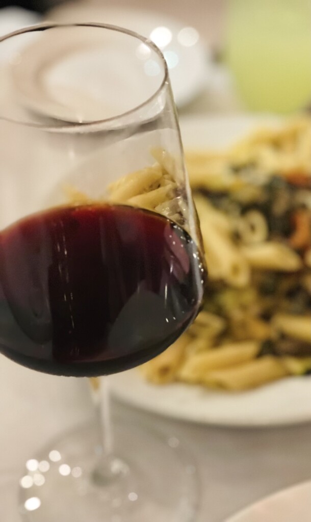red wine with pasta
