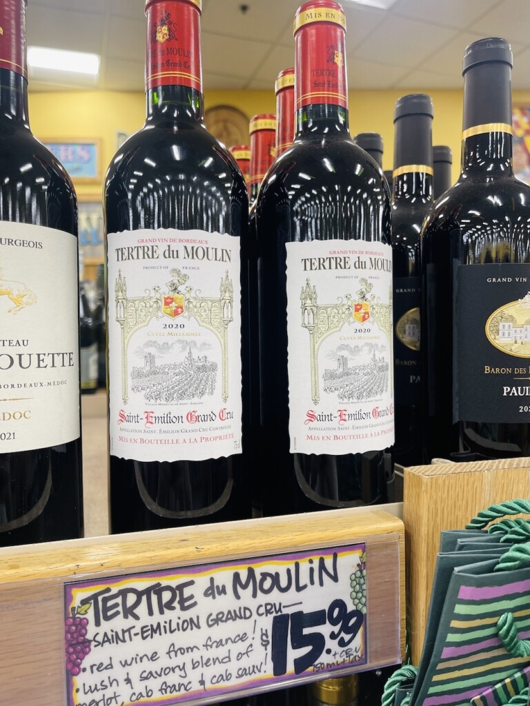 Tertre du Moulin Saint Emilion from Trader Joe's