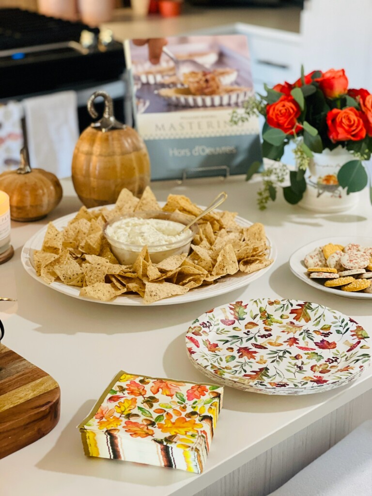 halloween popcorn chips and dip