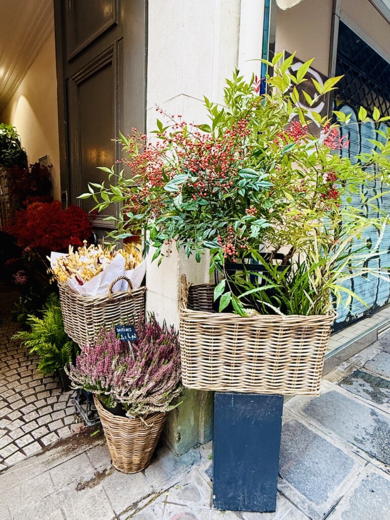 paris floral shop image flowers in a basket