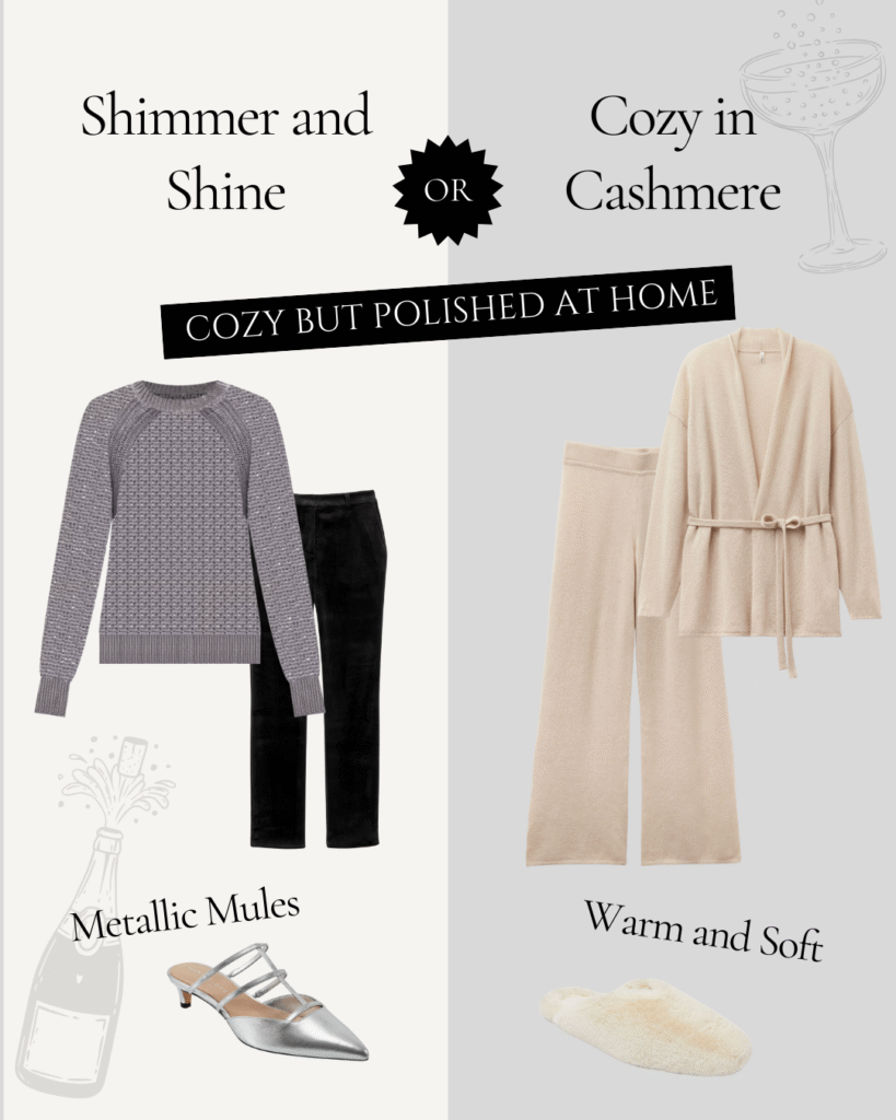 nye outfit: cozy but polished at home 