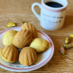 mini pistachio madeleines on a plate